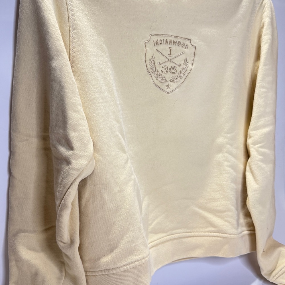 *SOLD* Women's Cream Crew Neck Sweater - Embroidered Country Club Logo